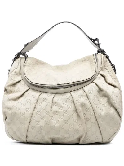 Pre-owned Gucci 2016-2025 Ssima Icon Bit Satchel In White