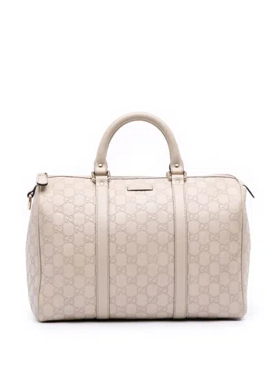 Pre-owned Gucci 2016-2025 Ssima Joy Boston Bag In White