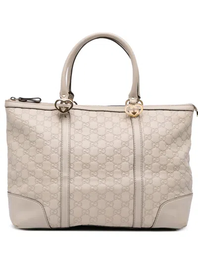 Pre-owned Gucci 2016-2025 Ssima Lovely Heart Tote Bag In Brown
