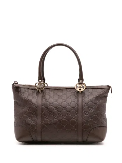 Pre-owned Gucci 2016-2025 Ssima Lovely Tote Bag In Brown