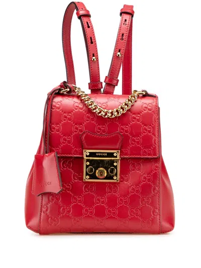Pre-owned Gucci 2016-2025 Ssima Padlock Backpack