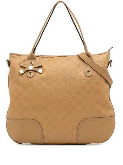 Pre-owned Gucci 2016-2025 Ssima Princy Satchel In Brown