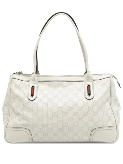 Pre-owned Gucci 2016-2025 Ssima Princy Tote Bag In White
