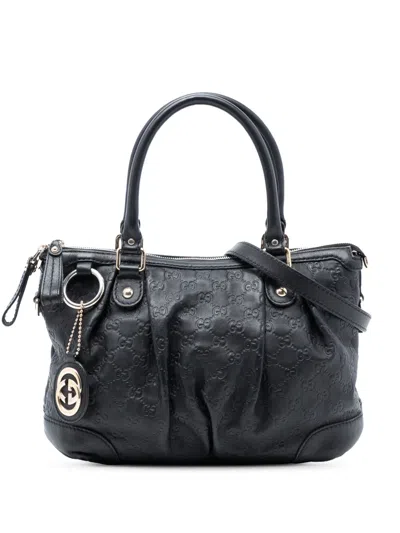 Pre-owned Gucci 2016-2025 Ssima Sukey Satchel In Black