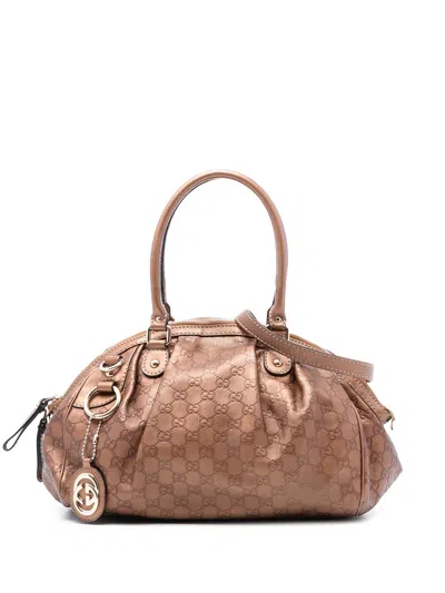 Pre-owned Gucci 2016-2025 Ssima Sukey Satchel In Brown