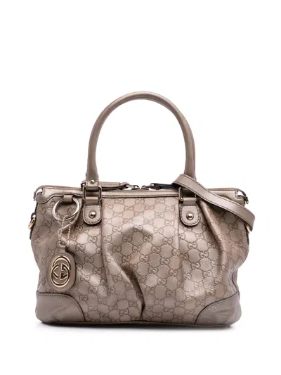 Pre-owned Gucci 2016-2025 Ssima Sukey Satchel In Gold