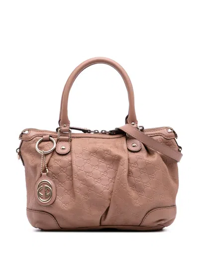 Pre-owned Gucci 2016-2025 Ssima Sukey Satchel In Pink