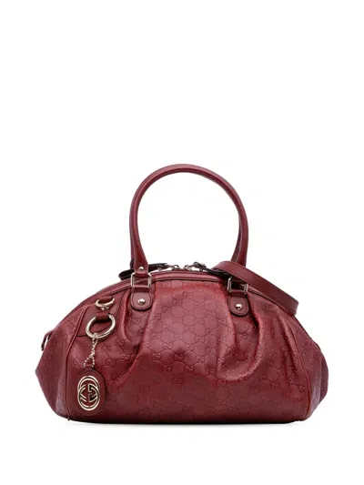 Pre-owned Gucci 2016-2025 Ssima Sukey Satchel In Red