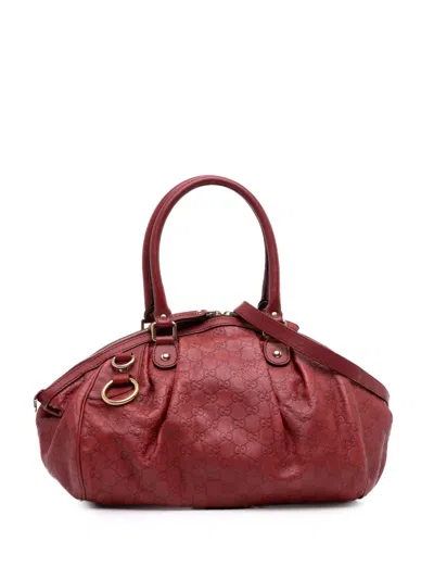 Pre-owned Gucci 2016-2025 Ssima Sukey Satchel In Red