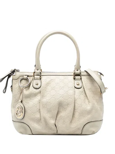 Pre-owned Gucci 2016-2025 Ssima Sukey Satchel In White