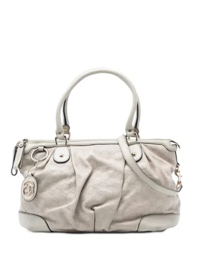 Pre-owned Gucci 2016-2025 Ssima Sukey Satchel In White