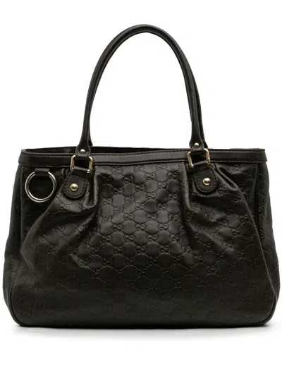 Pre-owned Gucci 2016-2025 Ssima Sukey Tote Bag In Brown