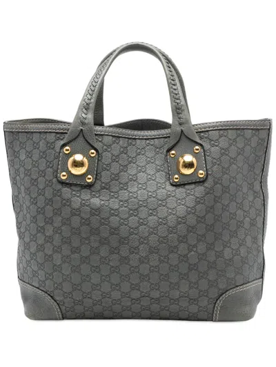 Pre-owned Gucci 2016-2025 Ssima Sunset Tote Bag In Gray