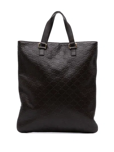 Pre-owned Gucci 2016-2025 Ssima Tote Bag In Brown