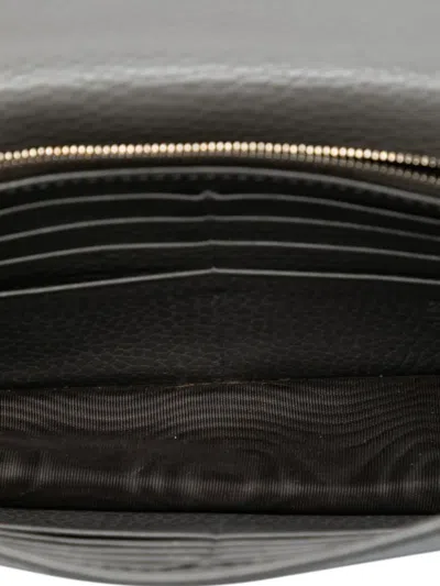 Pre-owned Gucci 2016-2025 Interlocking G Dollar Calfskin Wallet On Chain Crossbody Bag In Gray