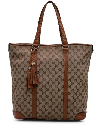 Pre-owned Gucci 2016-2025 Large Gg Canvas Marrakech Tote Bag