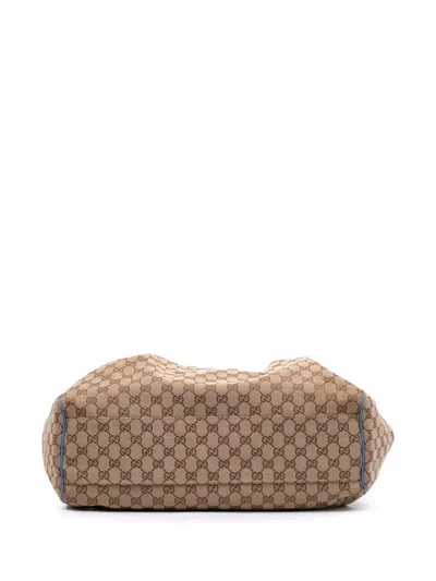 Pre-owned Gucci 2016-2025 Large Gg Canvas Sukey Tote Bag In Brown