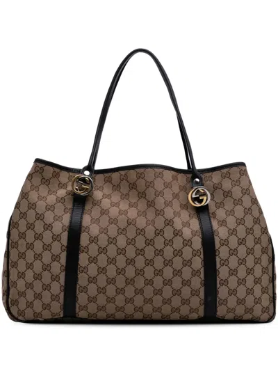Pre-owned Gucci 2016-2025 Large Gg Canvas Twins Tote Bag