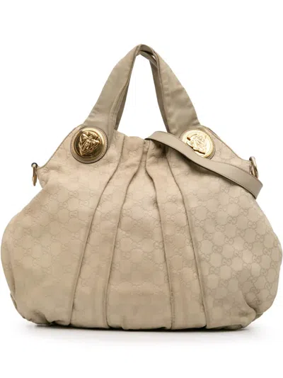 Pre-owned Gucci 2016-2025 Large Ssima Hysteria Satchel In Brown