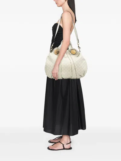 Pre-owned Gucci 2016-2025 Large Ssima Hysteria Satchel In White