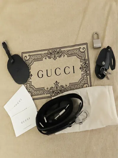 Pre-owned Gucci 2016-2025 Large Jumbo Gg Canvas Duffle Bag Travel Bag In Black