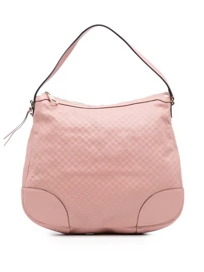 Pre-owned Gucci 2016-2025 Large Microssima Bree Shoulder Bag In Pink