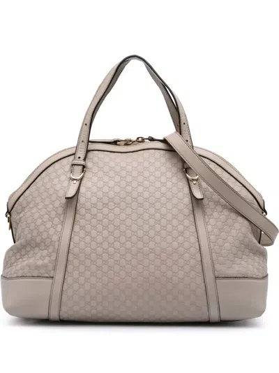 Pre-owned Gucci 2016-2025 Large Microssima Nice Dome Satchel In White