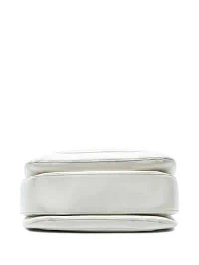 Pre-owned Gucci 2016-2025 Large Pebbled Calfskin New Bamboo Top Handle Bag Satchel In White