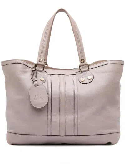 Pre-owned Gucci 2016-2025 Large Pebbled Calfskin Sunset Tote Bag In Purple