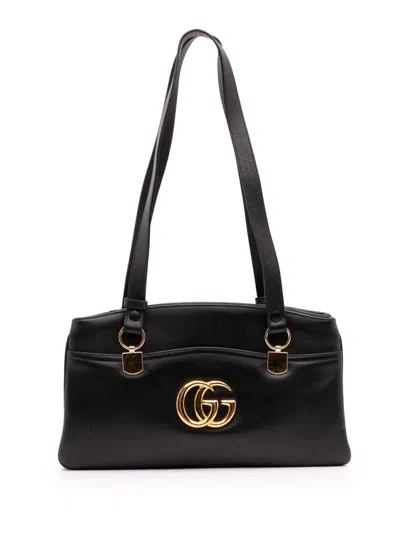 Pre-owned Gucci 2016-2025 Leather Arli Shoulder Bag In Black