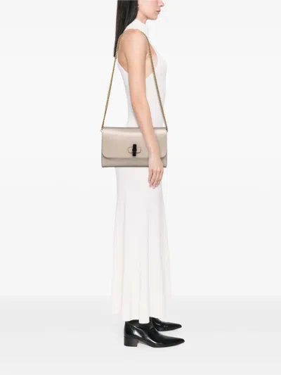 Pre-owned Gucci 2016-2025 Leather Bamboo Daily Crossbody Bag In White