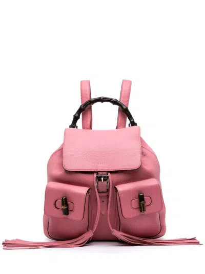 Pre-owned Gucci 2016-2025 Leather Bamboo Tassel Backpack