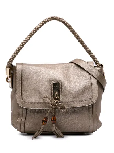Pre-owned Gucci 2016-2025 Leather Bella Satchel In Gold