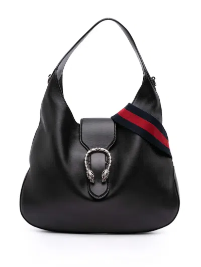 Pre-owned Gucci 2016-2025 Leather Dionysus Satchel In Black