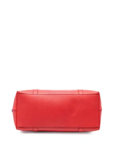 Pre-owned Gucci 2016-2025 Leather Gg Charm Dome Satchel In Red