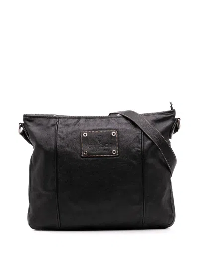 Pre-owned Gucci 2016-2025 Leather Hysteria Crossbody Bag In Black