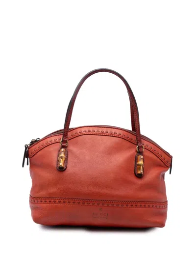 Pre-owned Gucci 2016-2025 Leather Laidback Crafty Handbag In Orange