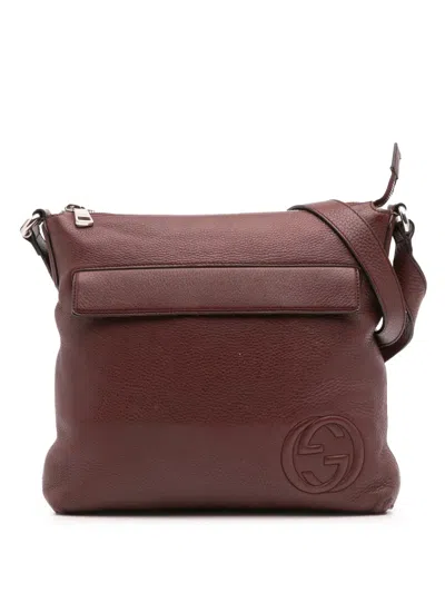 Pre-owned Gucci 2016-2025 Leather Soho Crossbody Bag In Red