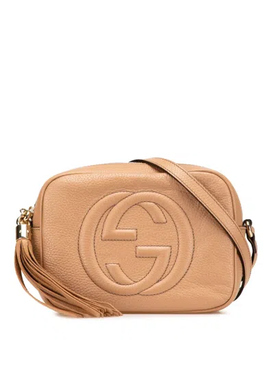 Pre-owned Gucci 2016-2025 Leather Soho Disco Crossbody Bag In Brown