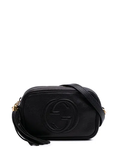 Pre-owned Gucci 2016-2025 Leather Soho Disco Crossbody Bag In Black
