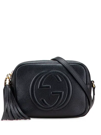 Pre-owned Gucci 2016-2025 Leather Soho Disco Crossbody Bag In Black