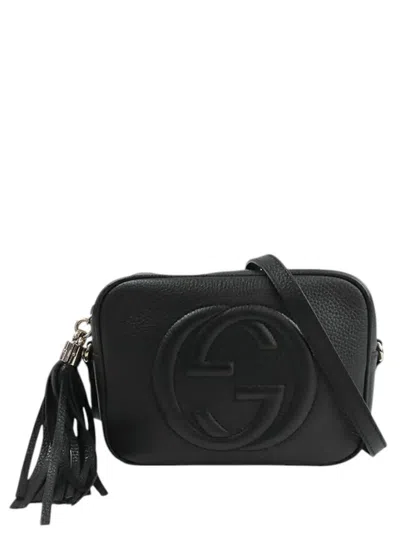 Pre-owned Gucci 2016-2025 Leather Soho Disco Crossbody Bag In Black