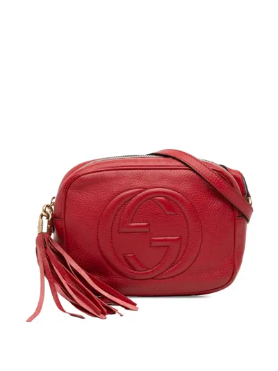 Pre-owned Gucci 2016-2025 Leather Soho Disco Crossbody Bag In Red