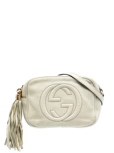 Pre-owned Gucci 2016-2025 Leather Soho Disco Crossbody Bag In White