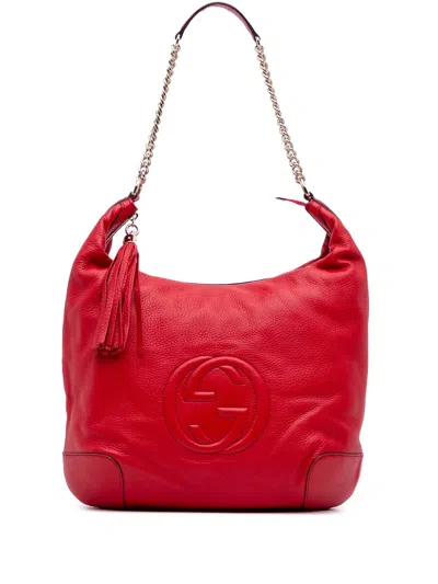 Pre-owned Gucci 2016-2025 Leather Soho Shoulder Bag In Red