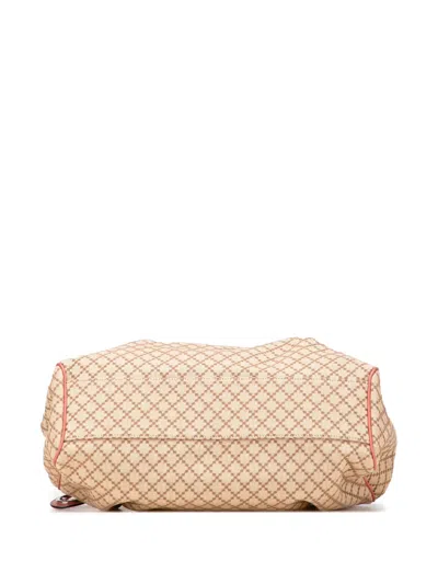 Pre-owned Gucci 2016-2025 Medium Diamante Canvas Sukey Tote Bag In Brown
