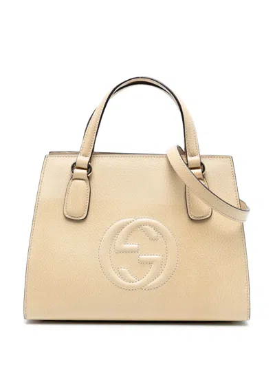 Pre-owned Gucci 2016-2025 Medium Dollar Calf Soho Top Handle Convertible Tote Satchel In Brown