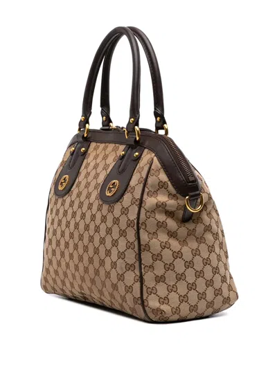 Pre-owned Gucci 2016-2025 Medium Gg Canvas Scarlett Satchel