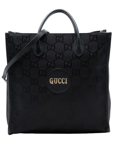Pre-owned Gucci 2016-2025 Medium Gg Nylon Off The Grid Convertible Tote Satchel In Black