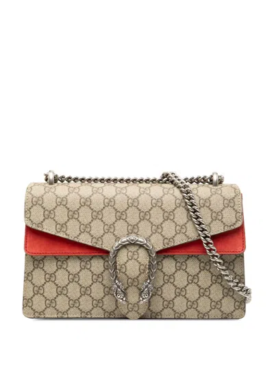 Pre-owned Gucci 2016-2025 Medium Gg Supreme Dionysus Shoulder Bag In Brown
